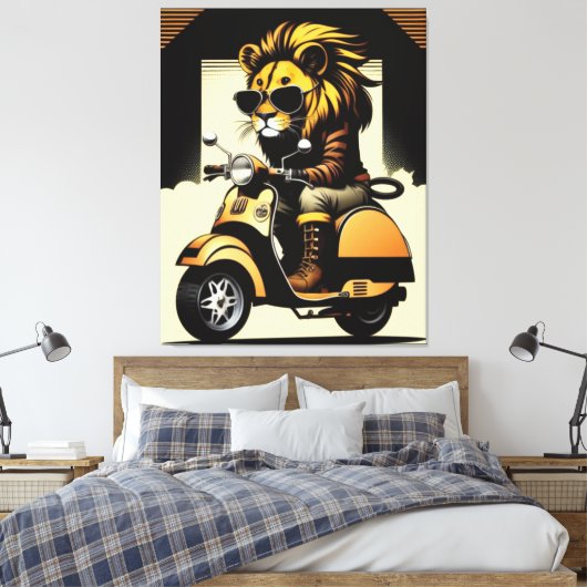 Lion Canvas Print (Insitu (Slaapkamer))