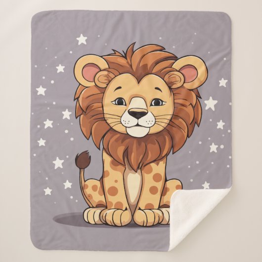 Lion cartoon sterren sherpa deken (Voorkant)