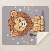 Lion cartoon sterren sherpa deken (Voorkant (horizontaal))