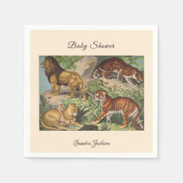 Lion cat oerwoud Genderneutraal Baby shower per po Servet