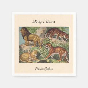 Lion cat oerwoud Genderneutraal Baby shower per po Servet