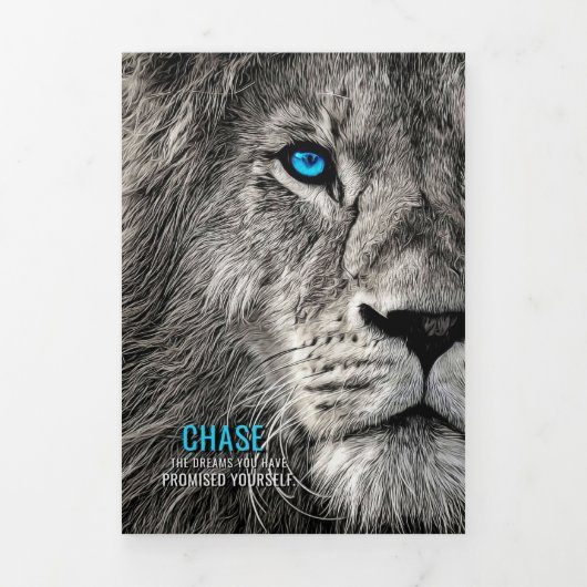 Lion Chase Jouw dromen Drieluik Kaart (Cover)