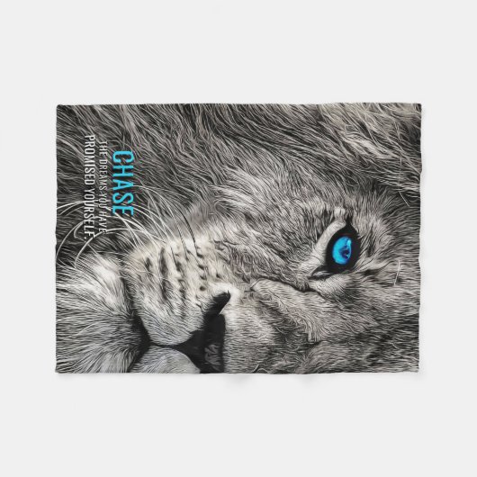 Lion Chase Jouw dromen Fleece Deken (Voorkant (Horizontaal))