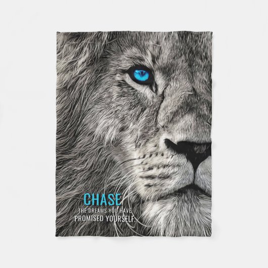 Lion Chase Jouw dromen Fleece Deken (Voorkant)
