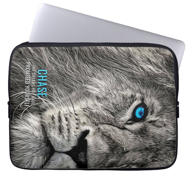 Lion Chase Jouw dromen Laptop Sleeve (Voorkant)
