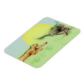 Lion Chasing Buffalo in Wilde Foto Magnet Magneet (Linkerzijde)