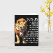 Lion Christian Jesus Is My King, God, Lord, And Sa Kaart (Gele Bloem)