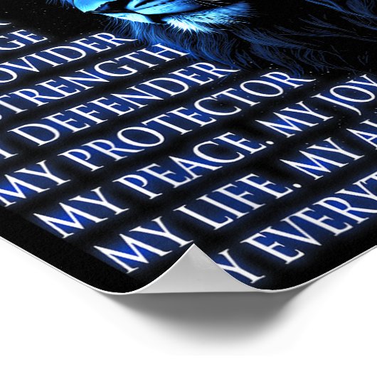 Lion Christian Jesus Is My King, God, Lord, And Sa Poster (Hoek)