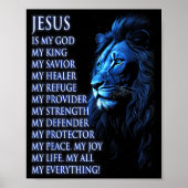 Lion Christian Jesus Is My King, God, Lord, And Sa Poster (Voorkant)