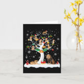 Lion Christmas kerstboom Hondenliefhebber Mannen V Kaart (Gele Bloem)