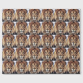 LION CHRISTMAS WRAPPING PAPER CADEAUPAPIER (Vlak)