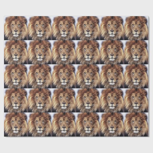 LION CHRISTMAS WRAPPING PAPER CADEAUPAPIER (Vlak)