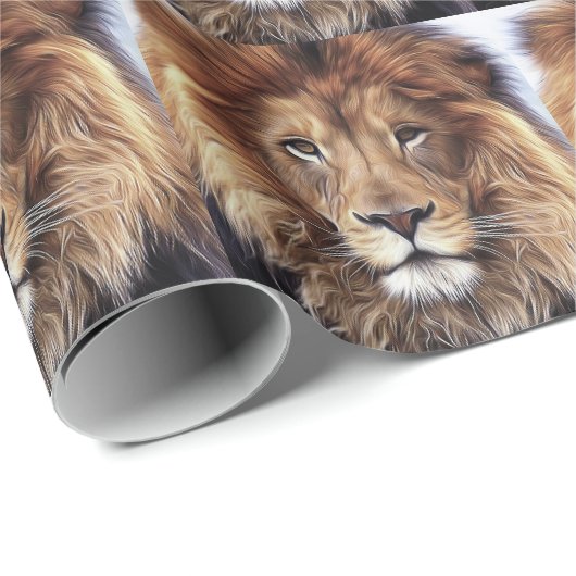 LION CHRISTMAS WRAPPING PAPER CADEAUPAPIER (Rol Hoek)
