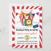 Lion Circus Birthday Party Kaart (Voorkant)