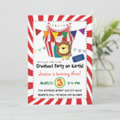 Lion Circus Birthday Party Kaart (Staand voorkant)