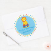 Lion | Circus Thema | Gepersonaliseerd Ronde Sticker (Envelop)