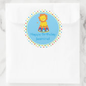 Lion | Circus Thema | Gepersonaliseerd Ronde Sticker (Tas)