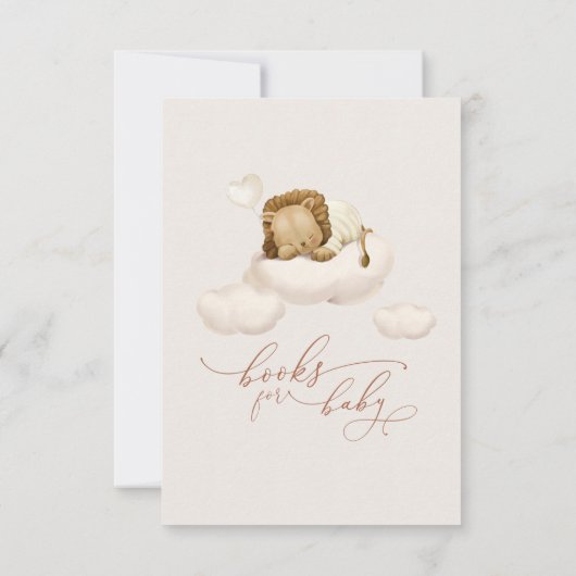 Lion Cloud Books for Baby Enclosure Card Notitiekaartje (Achterkant)