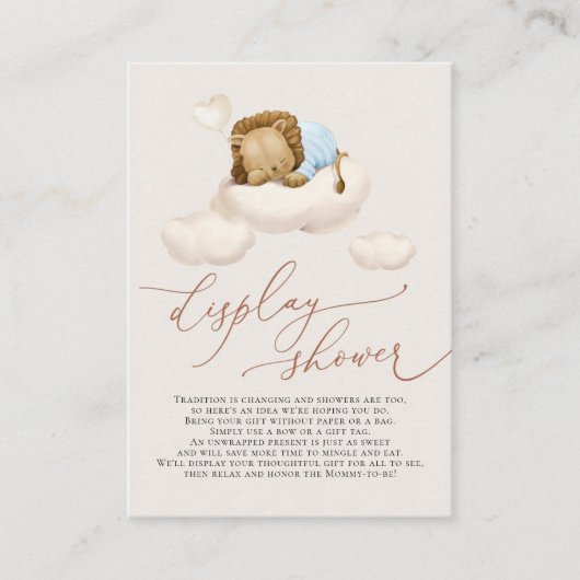 Lion Cloud Display Shower-behuizingskaart Informatiekaartje (Voorkant)