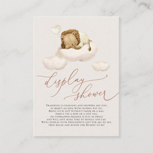 Lion Cloud Display Shower Informatiekaartje (Voorkant)