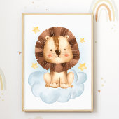 Lion Cloud Nursery Poster Kinder Room Print