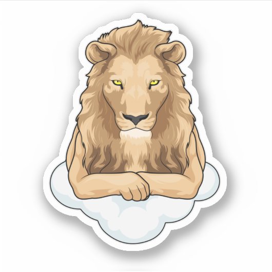 Lion Clouds Sticker (Voorkant)