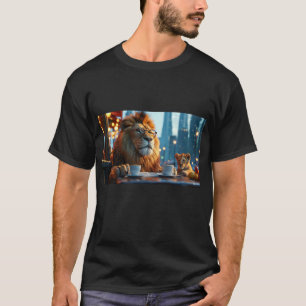 "Lion Coffee Break met Cub T-shirt" T-shirt