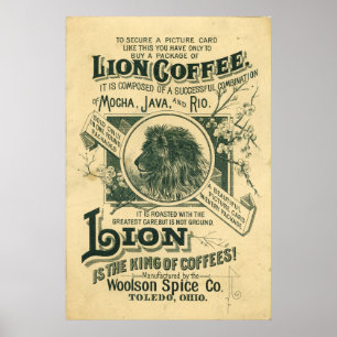  Lion Coffee Mocha Java Rio Advertisement Poster