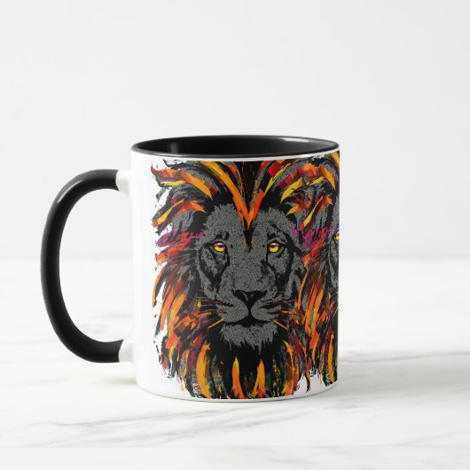 Lion Coffee-Mok | Illustratie van Oranje leeuwenko Mok (Links)