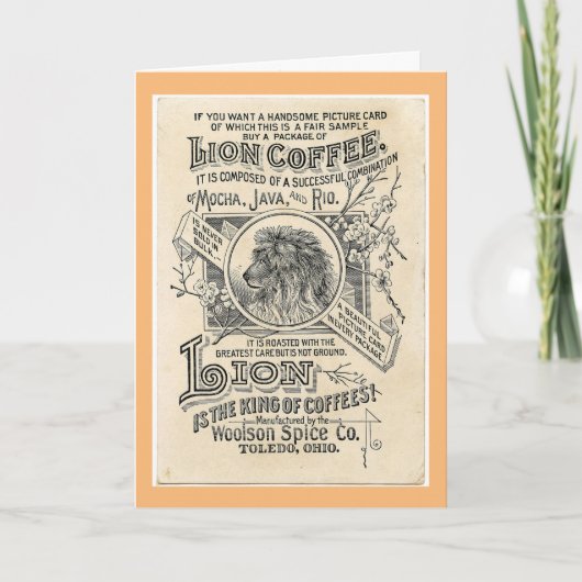 Lion Coffee Vintage Ad Wenskaart Bedankkaart (Voorkant)