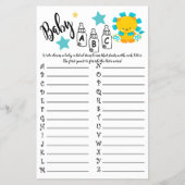 LION COLORFUL ABC BABY SHOWER GAME KAART (Voorkant)
