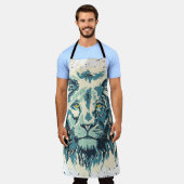 Lion | Colorful Lion Drawing | Retroverf Schort (Gedragen)