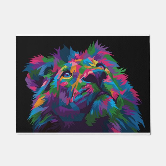 Lion Colorful Lion Head Deurmat (Voorkant)