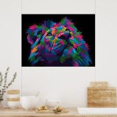 Lion Colorful Lion Head Poster (Keuken)