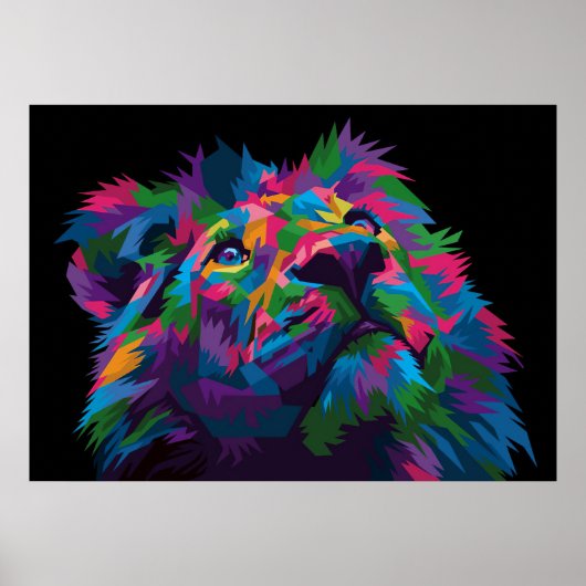 Lion Colorful Lion Head Poster (Voorkant)