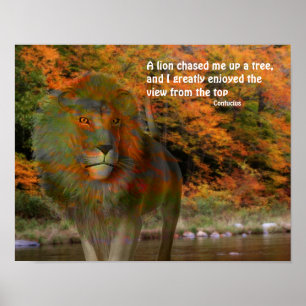 Lion Confucius Inspirerend Quote Poster