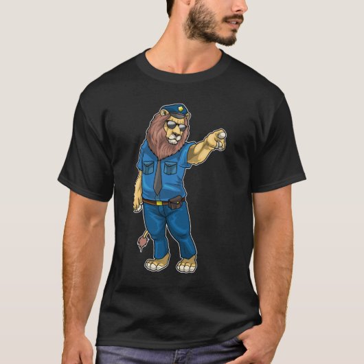 Lion Cop Zonnebril Politie T-shirt (Voorkant)