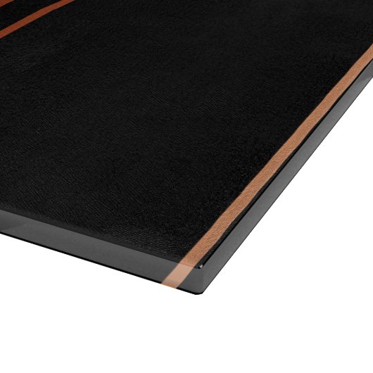 Lion Copper-Embellished Personalized Glass Snijplank (Hoek)