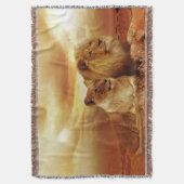 Lion Couple bij zonsondergang Deken (Voorkant Verticaal)