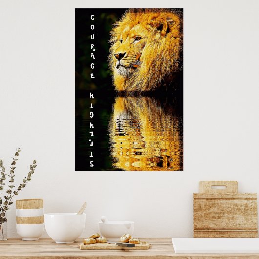 Lion Courage and Sterke Poster (Keuken)