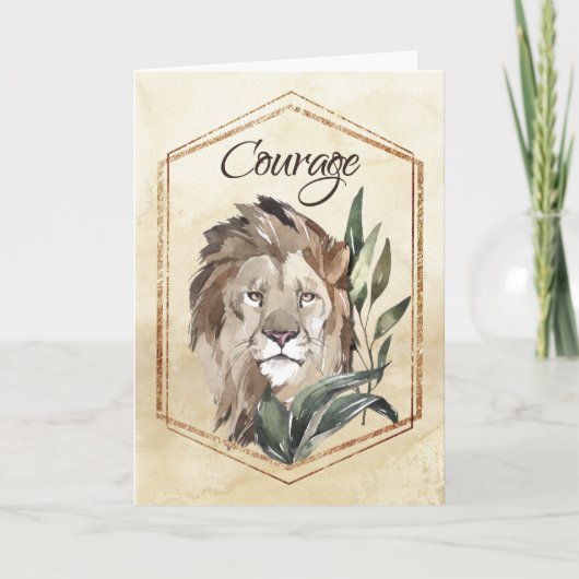 Lion Courage for 12 Step Recovery Support Kaart (Voorkant)