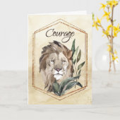 Lion Courage for 12 Step Recovery Support Kaart (Gele Bloem)
