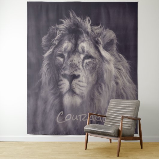 Lion Courage King of the Oerwoud Wandkleed (In situ)