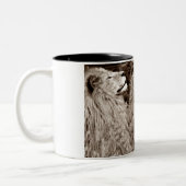 Lion, Courage, Power&Sterkte_ Tweekleurige Koffiemok (Links)