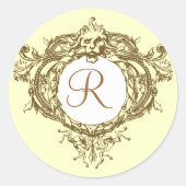 Lion Crest-Initiaal Ronde Sticker (Voorkant)