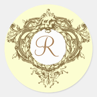 Lion Crest-Initiaal Ronde Sticker