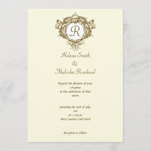 Lion Crest met Monogram Uitnodiging