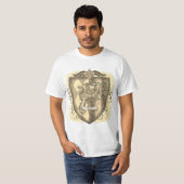 Lion Crest Stripes Shield achternaam T-shirt (Voorkant volledig)