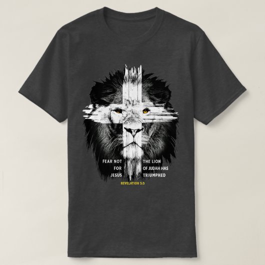 Lion Cross Jesus Christelijke Lord God Believer T-shirt (Design voorkant)