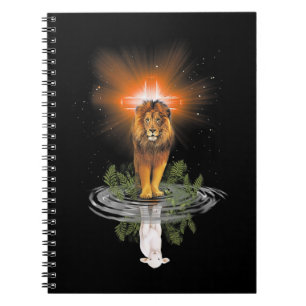 Lion Cross Jesus Reflection Water Mirror Sheep T-S Notitieboek